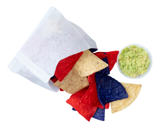 bags of chip guacamole