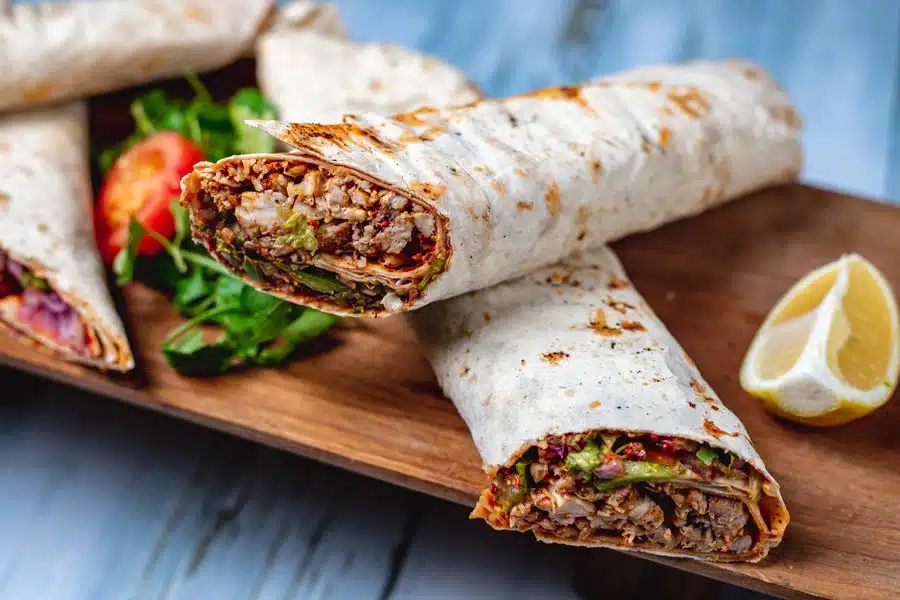 Halal ground beef burrito bowl meal prep five containers for complete lunch or dinner